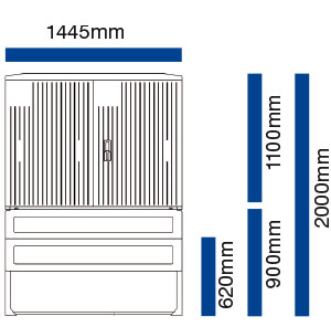LESA-413 EVU, Verteilerschrank, HxBxT 1100x1445x320mm EVU-Anschlusssäule Maße