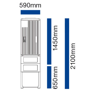 LESA-710-S TAB 000 Hausanschlusskasten, Hauptsicherungsautomat, Zählerplatz IP54, HxBxT 2100x590x320mm EVU-Anschlusssäule Maße