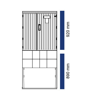 Freiluftsäule Doppeltür, GfK-Schaltschrank, Tiefe 320mm, IP44, HxBxT 1810x800x320mm GfK Schränke in Tiefe 320mm, Maße