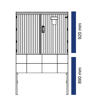 Freiluftsäule Doppeltür, GfK-Schaltschrank, Tiefe 320mm, IP44, HxBxT HxBxT 1810 x 1125 x 320mm GfK Schränke in Tiefe 320mm, Maße