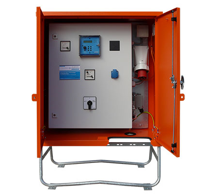 Portable Pumpensteuerung im Wetterschrank für Baustellen und als Notsteuerung geeignet Portable Pumpensteuerung